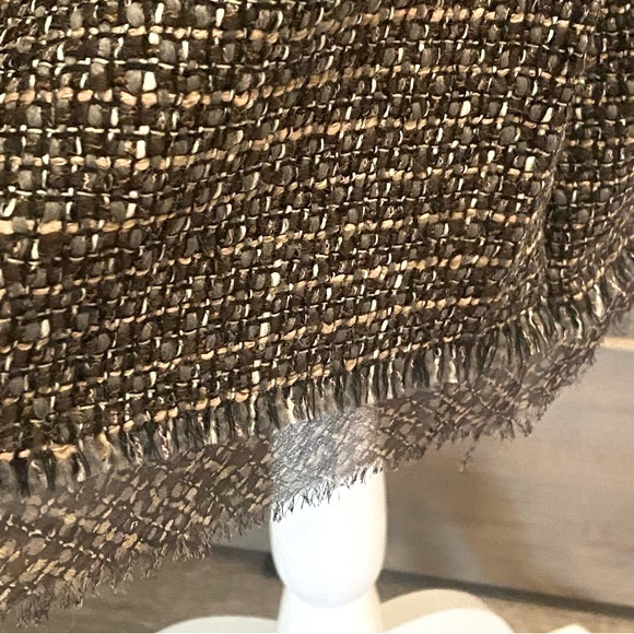 ELIE TAHARI Tweed Pleated Skirt Fully Lined Side Zip Brown Black Grey Size 10 - Picture 7 of 14